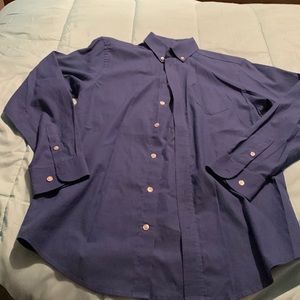 Blue size Large 14/16 boys button up long sleeve shirt